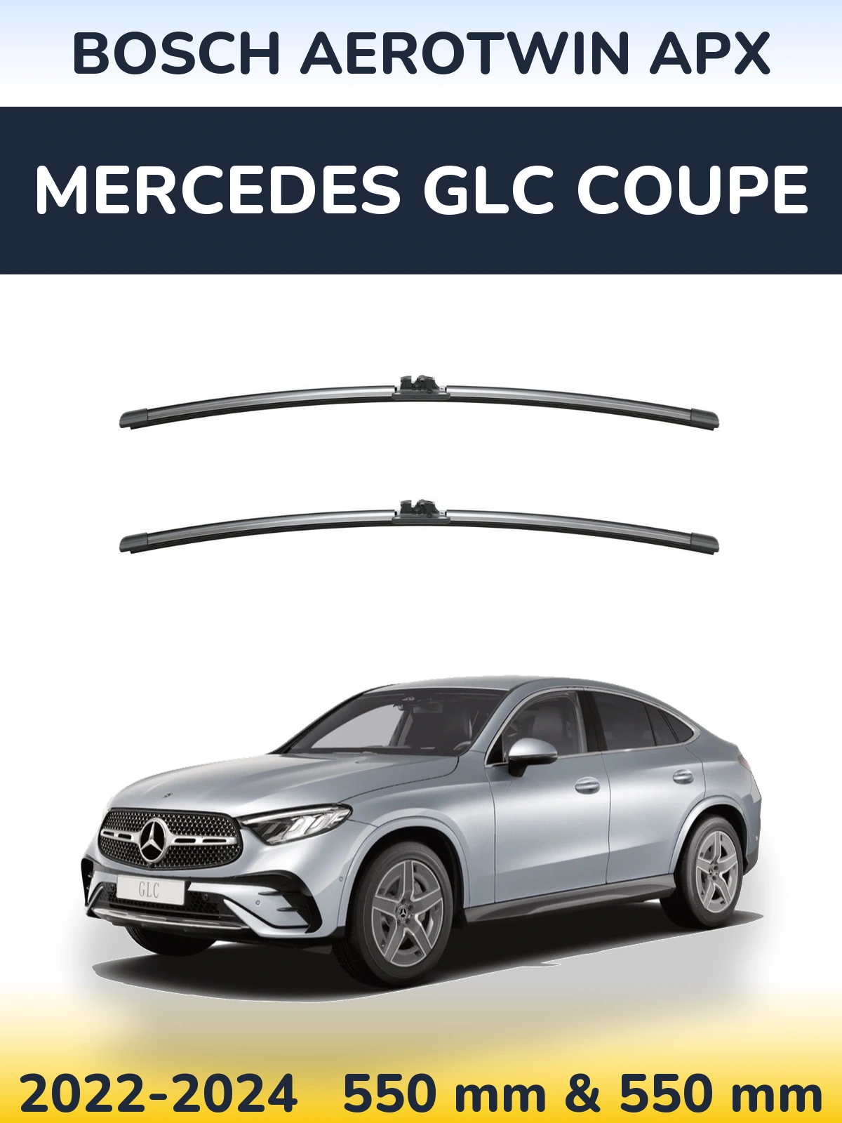 Komplet przednich wycieraczek BOSCH AeroTwin APX 550 & 550 mm do Mercedes GLC Coupe 2022-2024