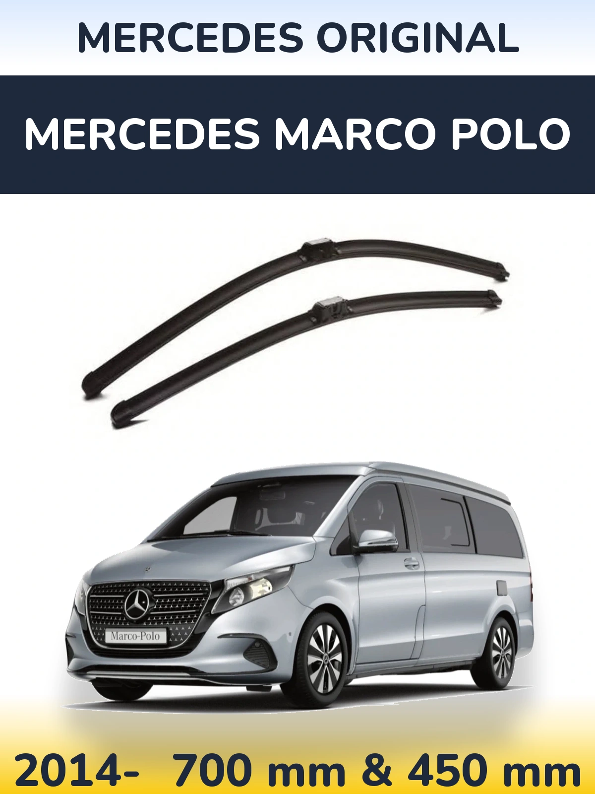 Komplet przednich wycieraczek Mercedes OEM Mercedes Original 700 & 450 mm do Mercedes Marco Polo 2014-2026