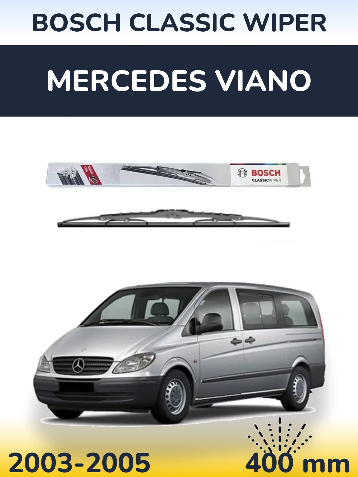 Tylna wycieraczka BOSCH Classic Wiper 400 mm do Mercedes Viano 2003-2005