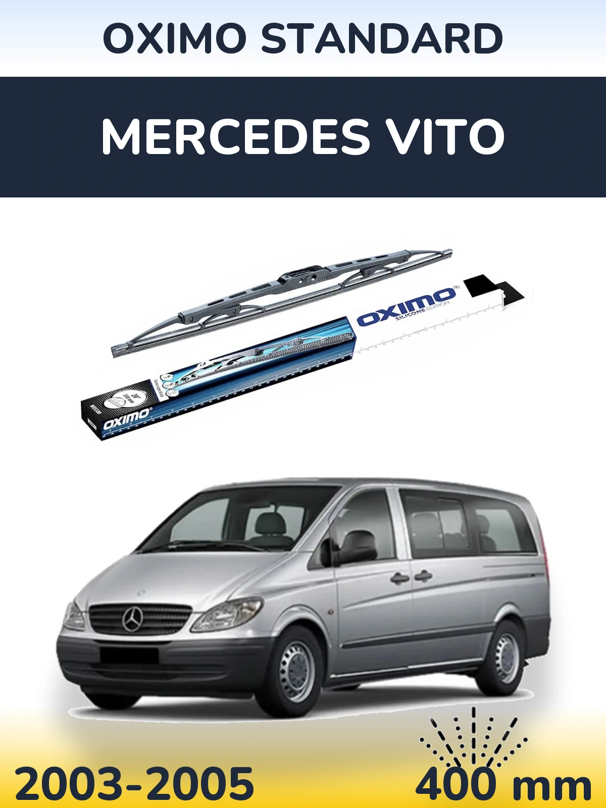 Rear wiper blade Oximo Standard 400 mm for Mercedes Vito 2003-2005