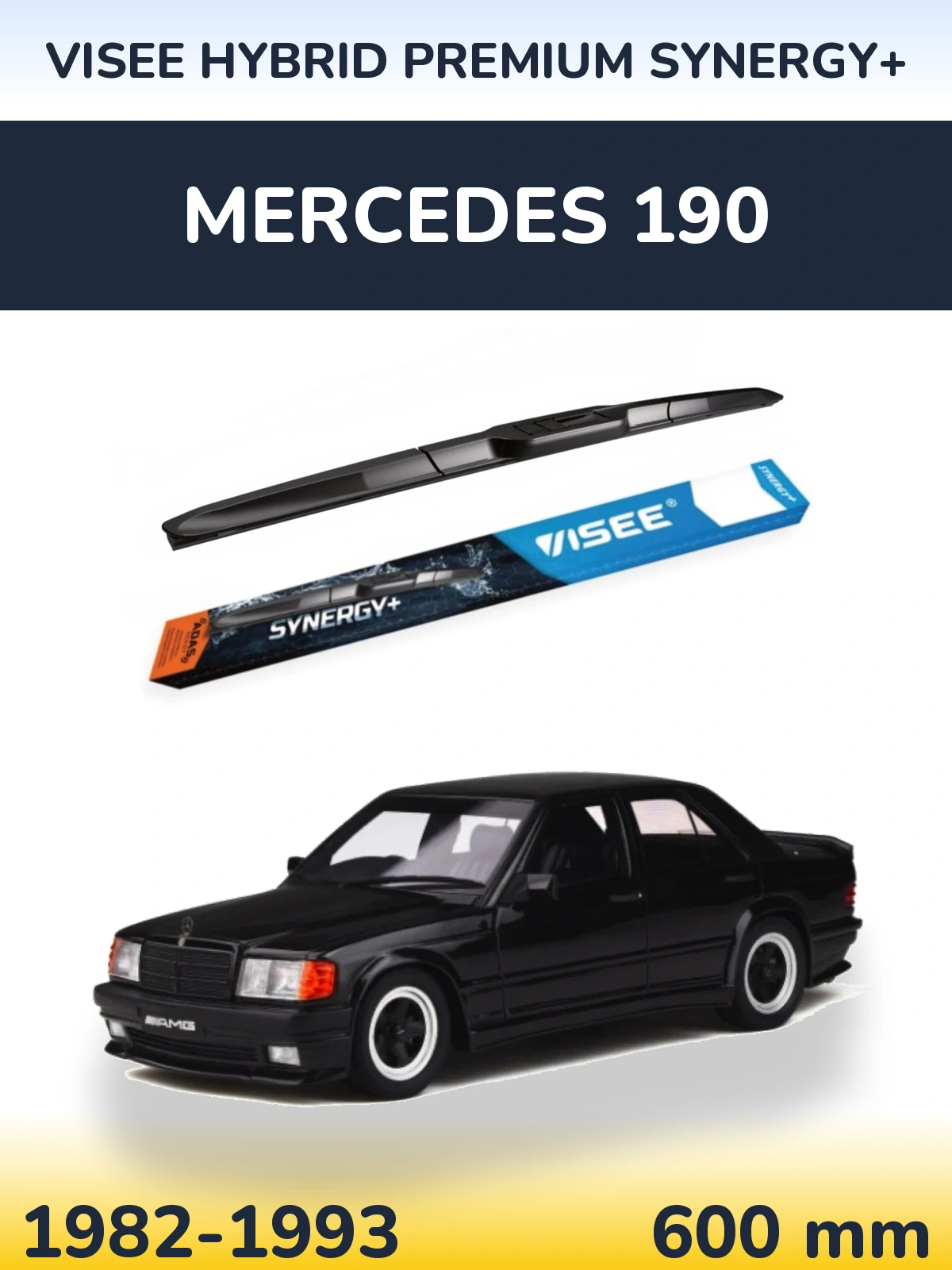 Front wiper blade VISEE HYBRID PREMIUM SYNERGY+ 600 mm for Mercedes 190 1982-1993