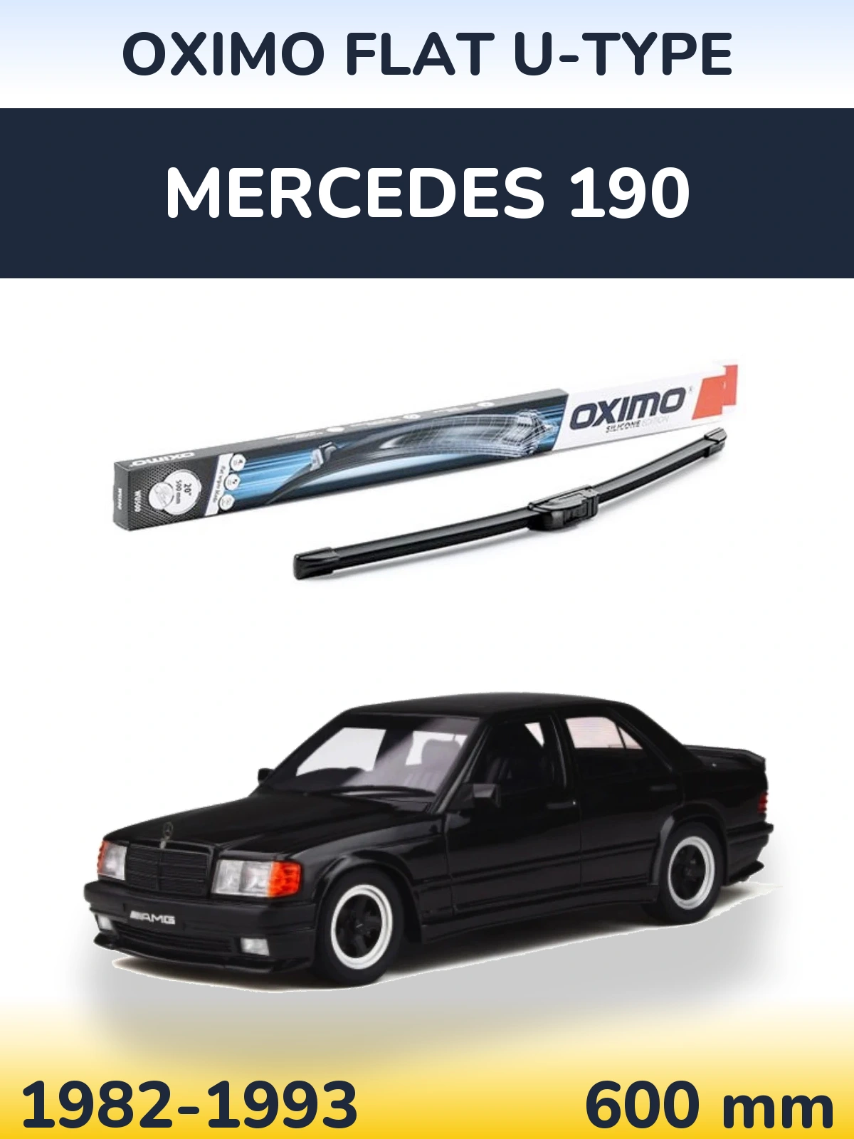 Przednia wycieraczka Oximo Flat U-type 600 mm do Mercedes 190 1982-1993