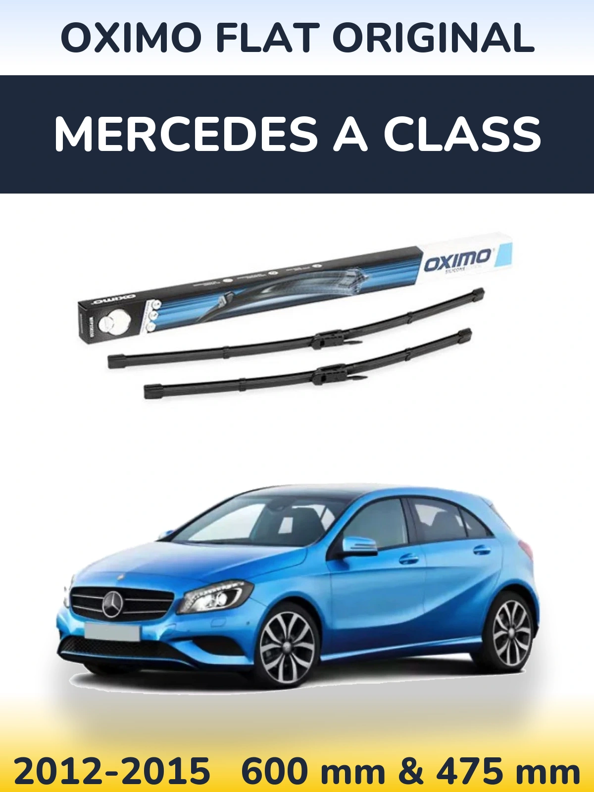 Komplet przednich wycieraczek Oximo Flat Original 600 & 475 mm do Mercedes Klasa A 2012-2015
