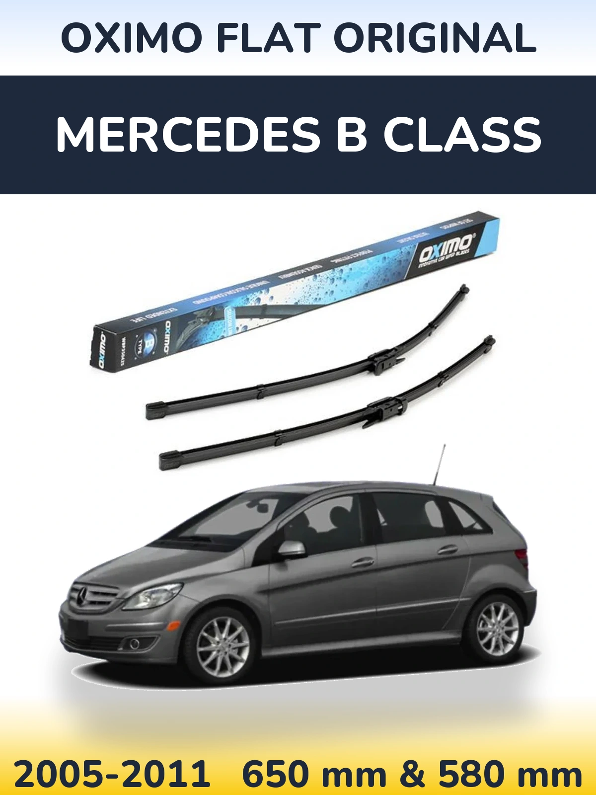 Komplet przednich wycieraczek Oximo Flat Original 650 & 580 mm do Mercedes Klasa B 2005-2011