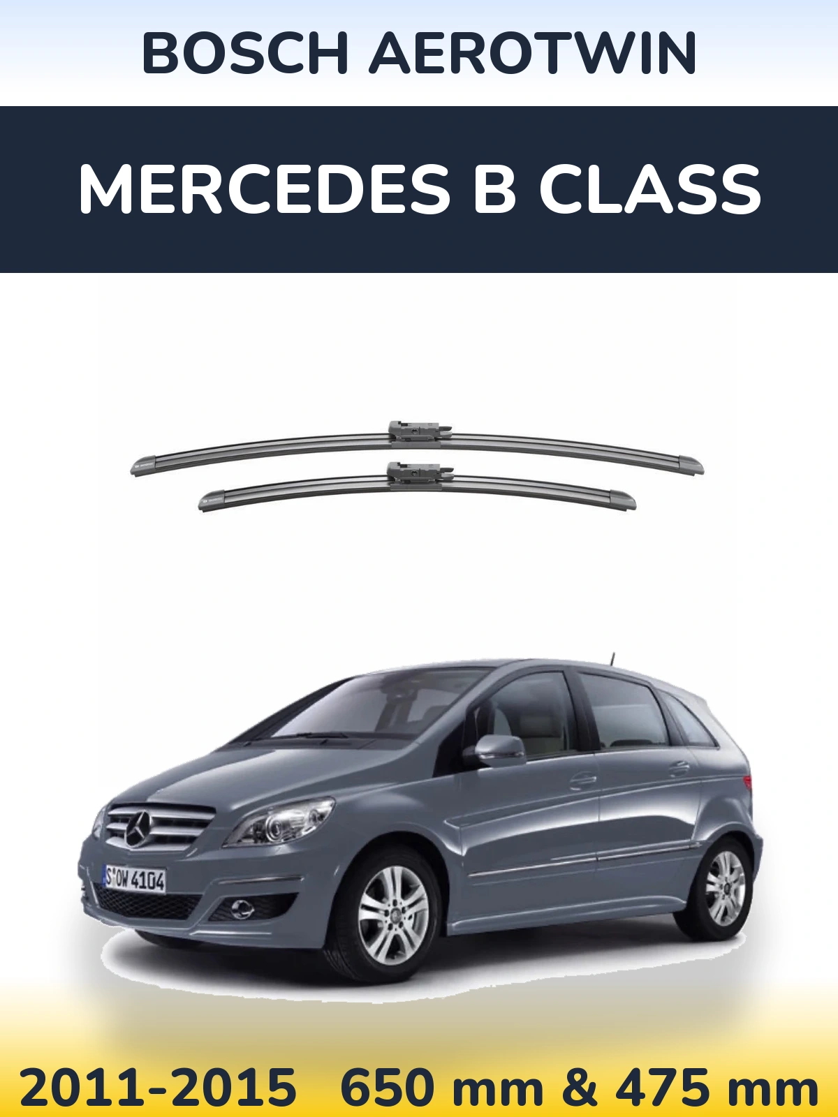 Комплект передних дворников BOSCH AeroTwin 650 & 475 мм для Mercedes B Class 2011-2015