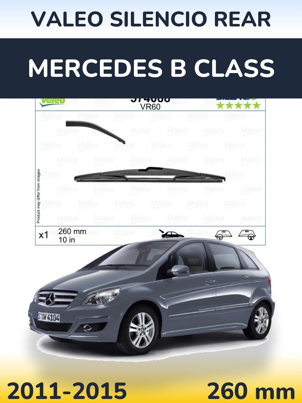 Задний дворник Valeo Silencio Rear 260 мм для Mercedes B Class 2011-2015