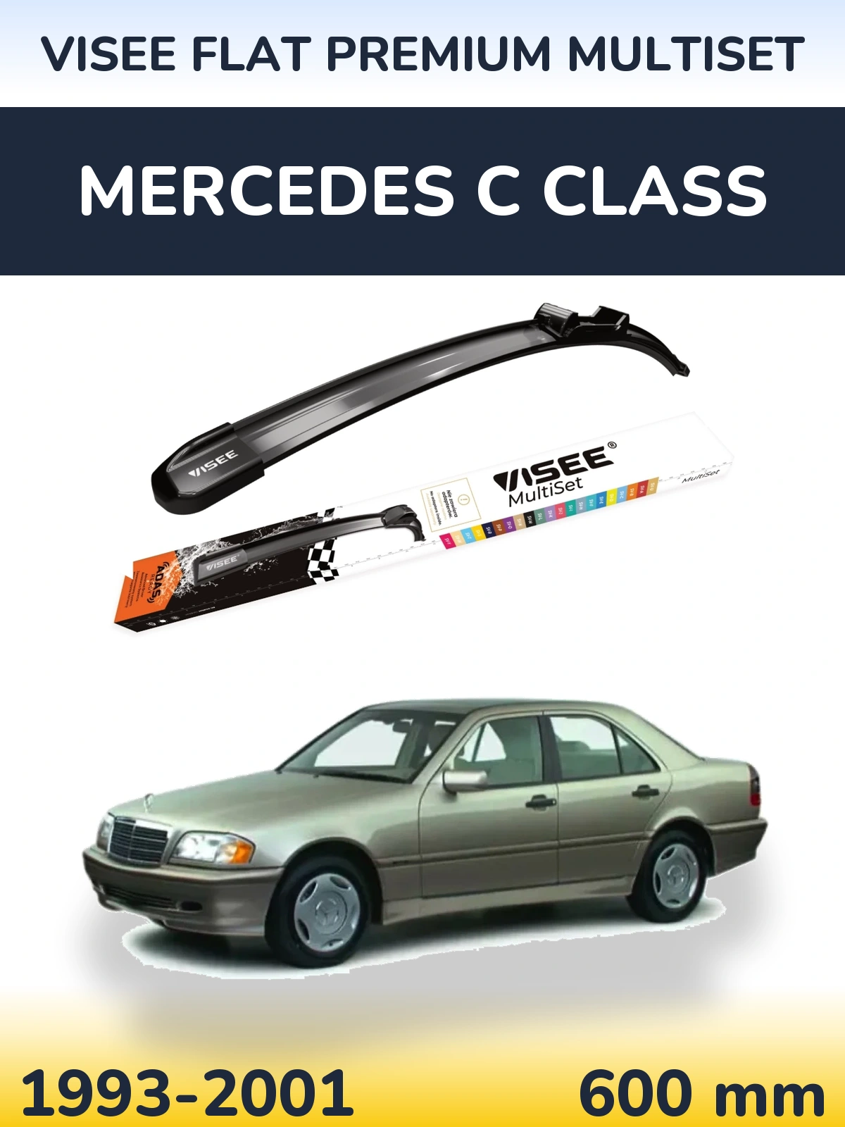 Przednia wycieraczka VISEE FLAT PREMIUM MultiSet 600 mm do Mercedes Klasa C 1993-2001