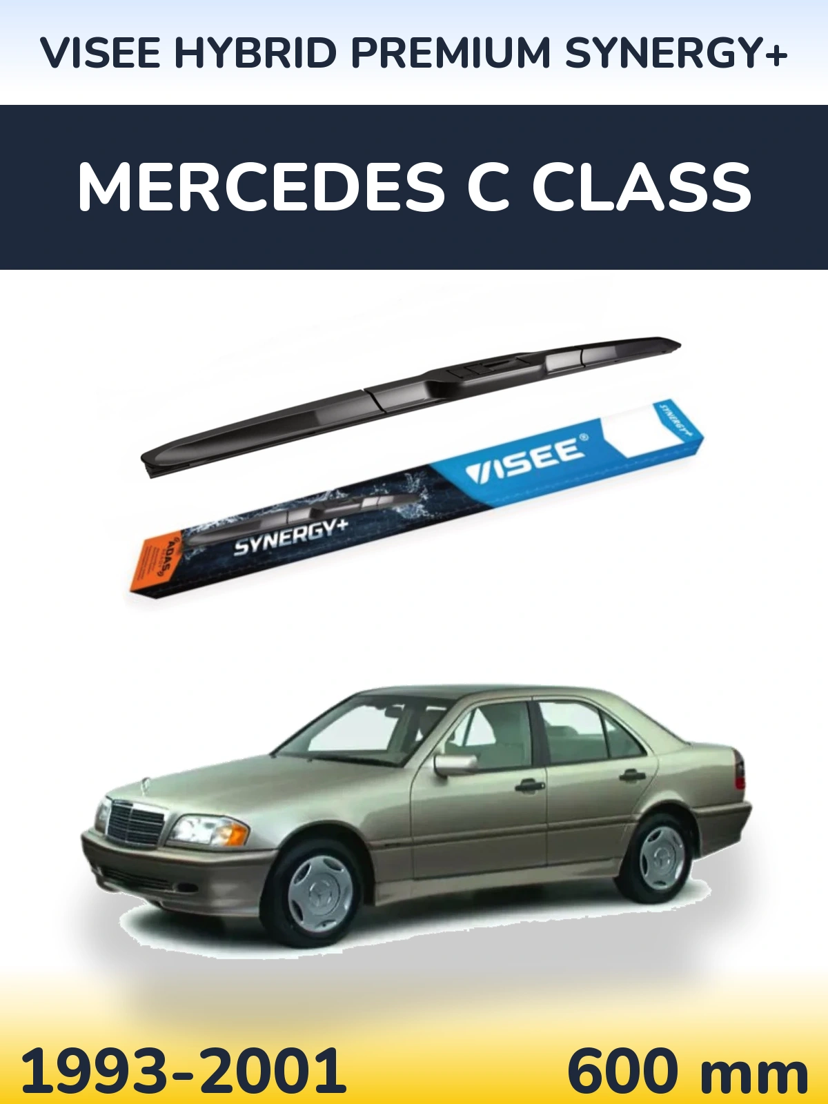 Передний дворник VISEE HYBRID PREMIUM SYNERGY+ 600 мм для Mercedes C Class 1993-2001