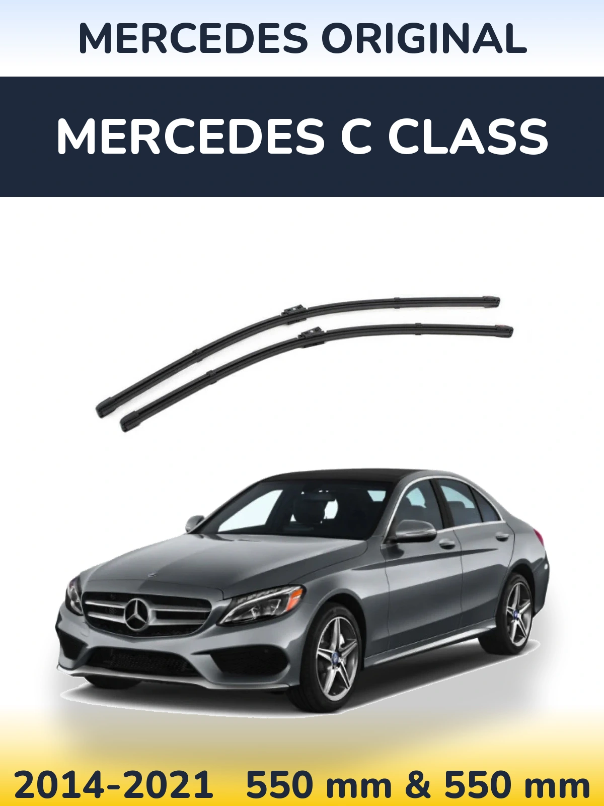 Komplet przednich wycieraczek Mercedes OEM Mercedes Original 550 & 550 mm do Mercedes Klasa C 2014-2021
