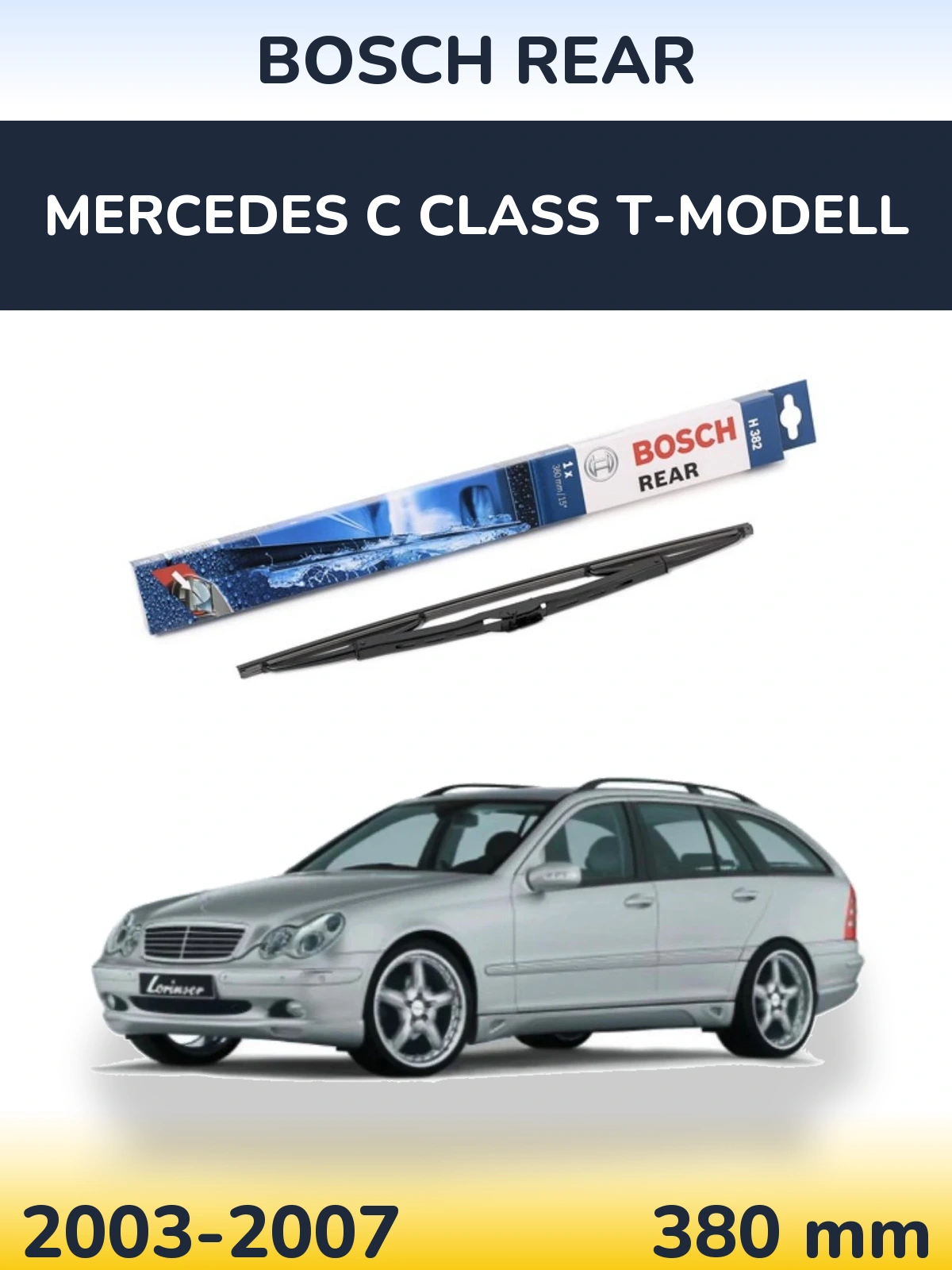 Tylna wycieraczka BOSCH Rear 380 mm do Mercedes Klasa C T-Modell 2003-2007