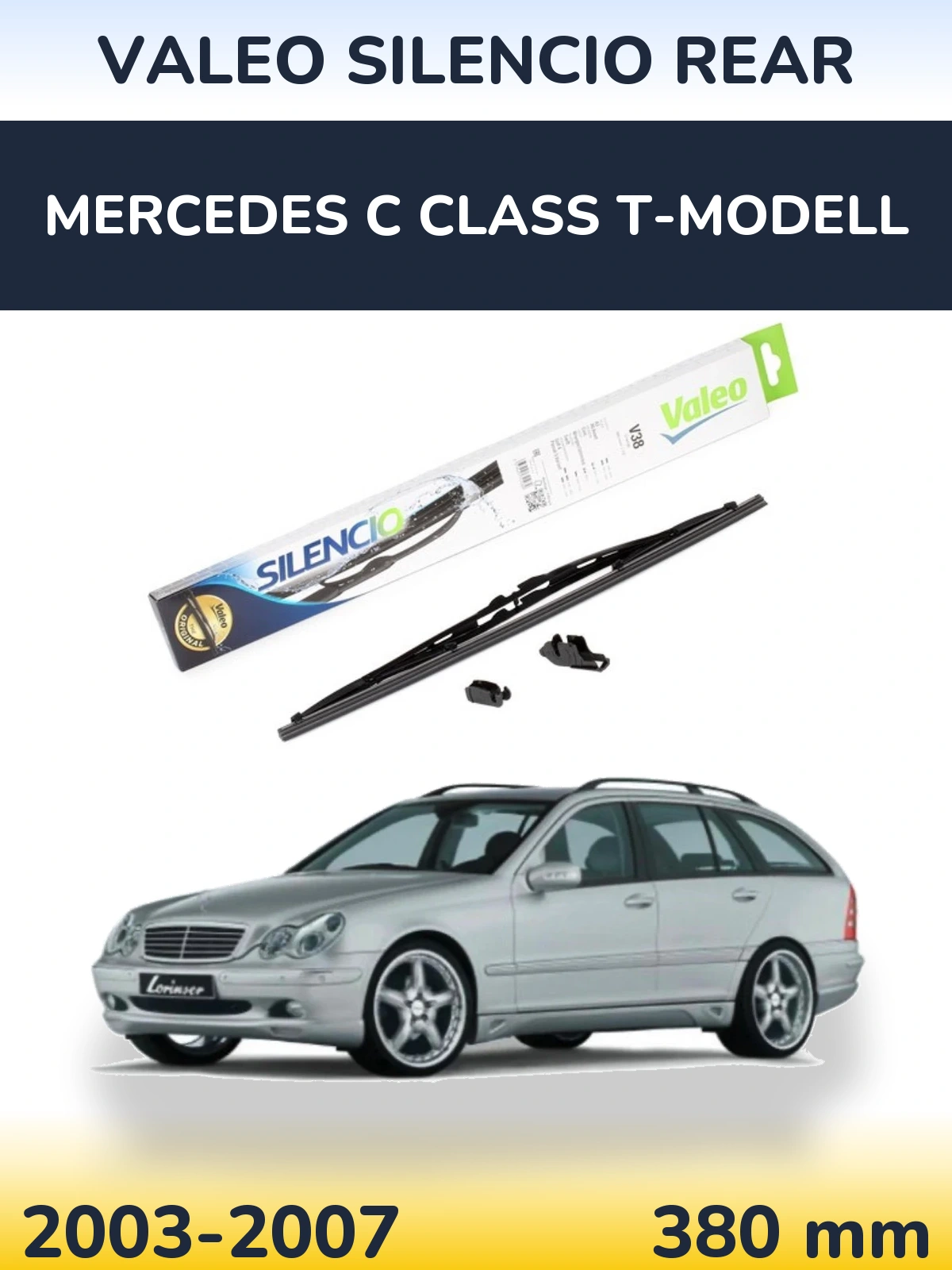 Задний дворник Valeo Silencio Rear 380 мм для Mercedes C Class T-Модельl 2003-2007