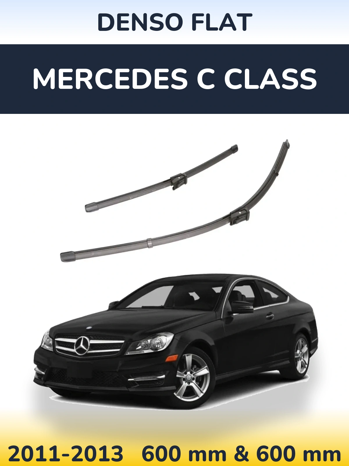 Комплект передніх щіток Denso Flat 600 & 600 мм для Mercedes C Class 2011-2013