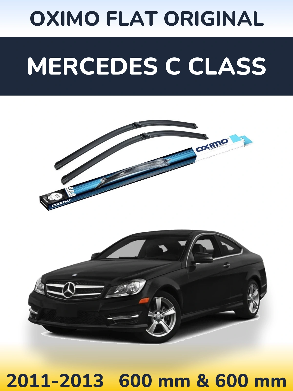 Комплект передних дворников Oximo Flat Original 600 & 600 мм для Mercedes C Class 2011-2013