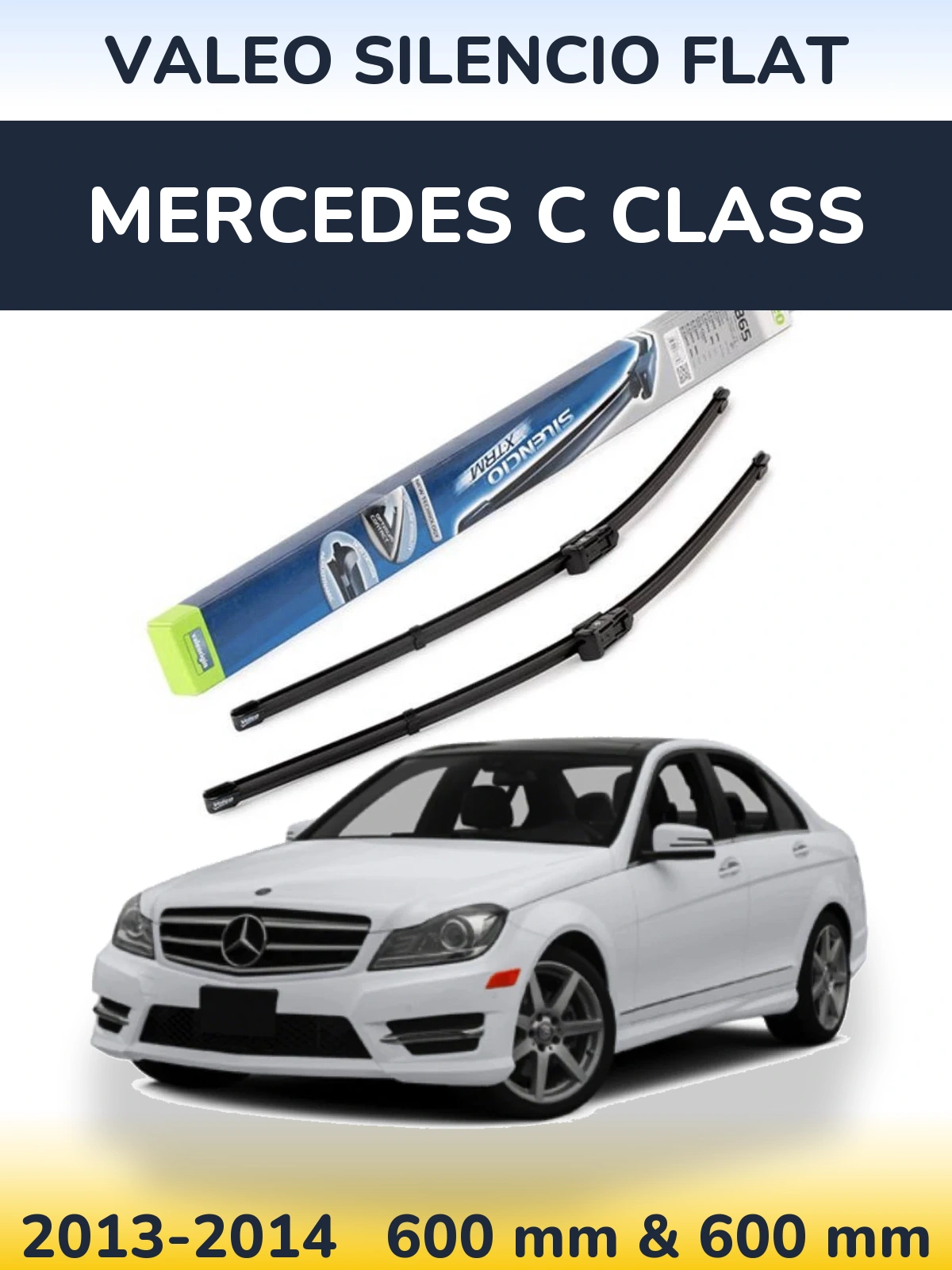 Komplet przednich wycieraczek Valeo Silencio Flat 600 & 600 mm do Mercedes Klasa C 2013-2014