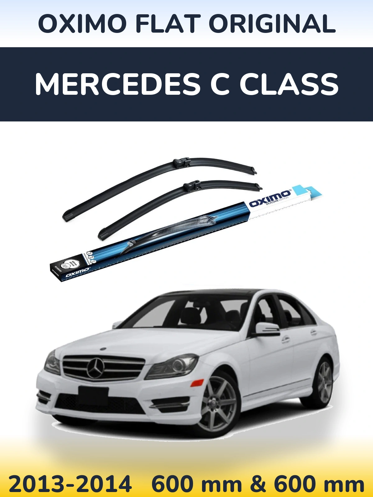 Комплект передних дворников Oximo Flat Original 600 & 600 мм для Mercedes C Class 2013-2014