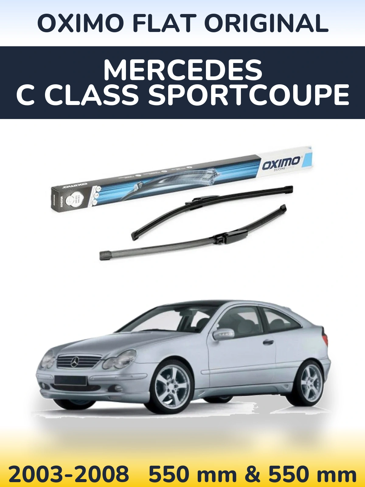 Комплект передних дворников Oximo Flat Original 550 & 550 мм для Mercedes C Class Sportcoupe 2003-2008