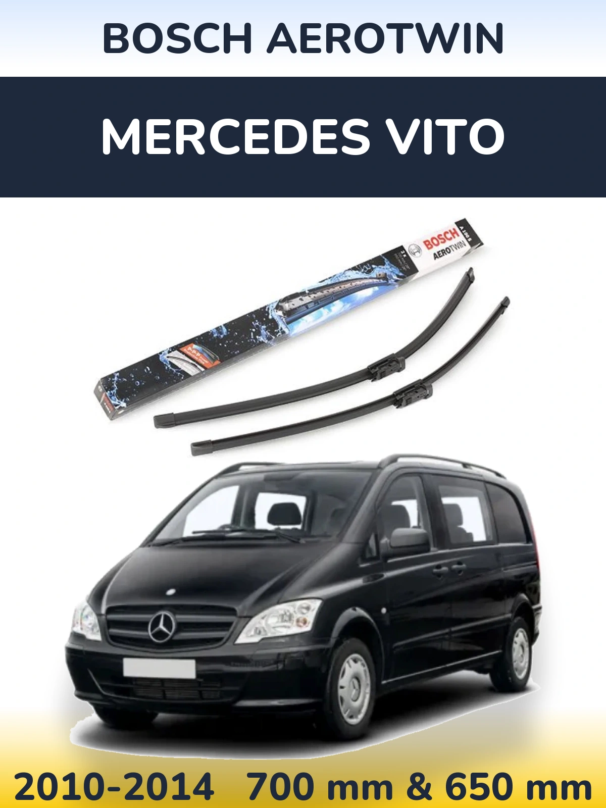 Komplet przednich wycieraczek BOSCH AeroTwin 700 & 650 mm do Mercedes Vito 2010-2014