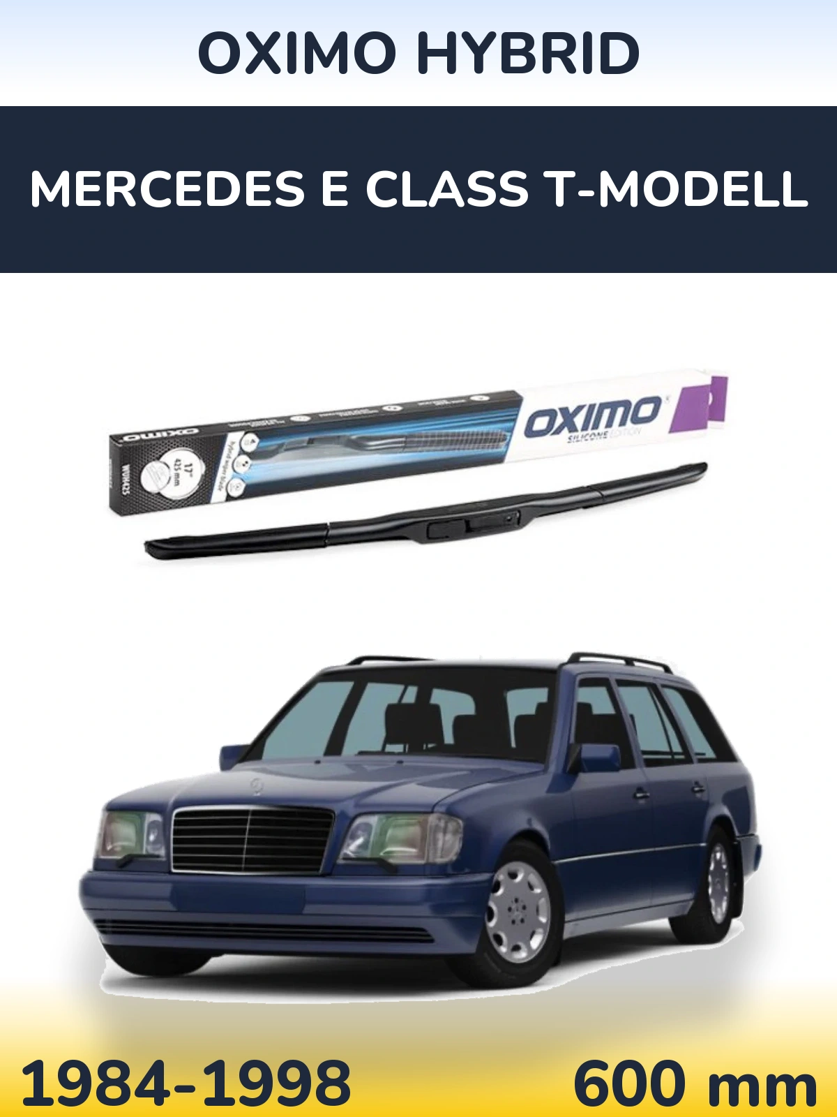 Передний дворник Oximo Hybrid 600 мм для Mercedes E Class T-Модельl 1984-1998