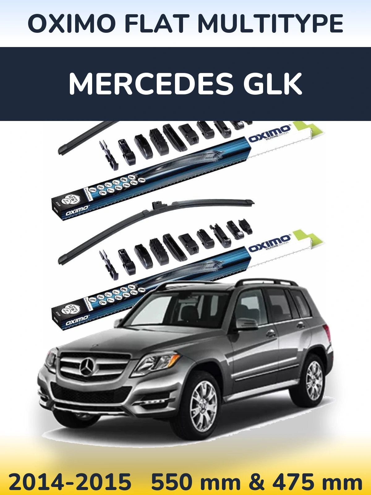 Komplet przednich wycieraczek Oximo Flat MultiType 550 & 475 mm do Mercedes GLK 2014-2015