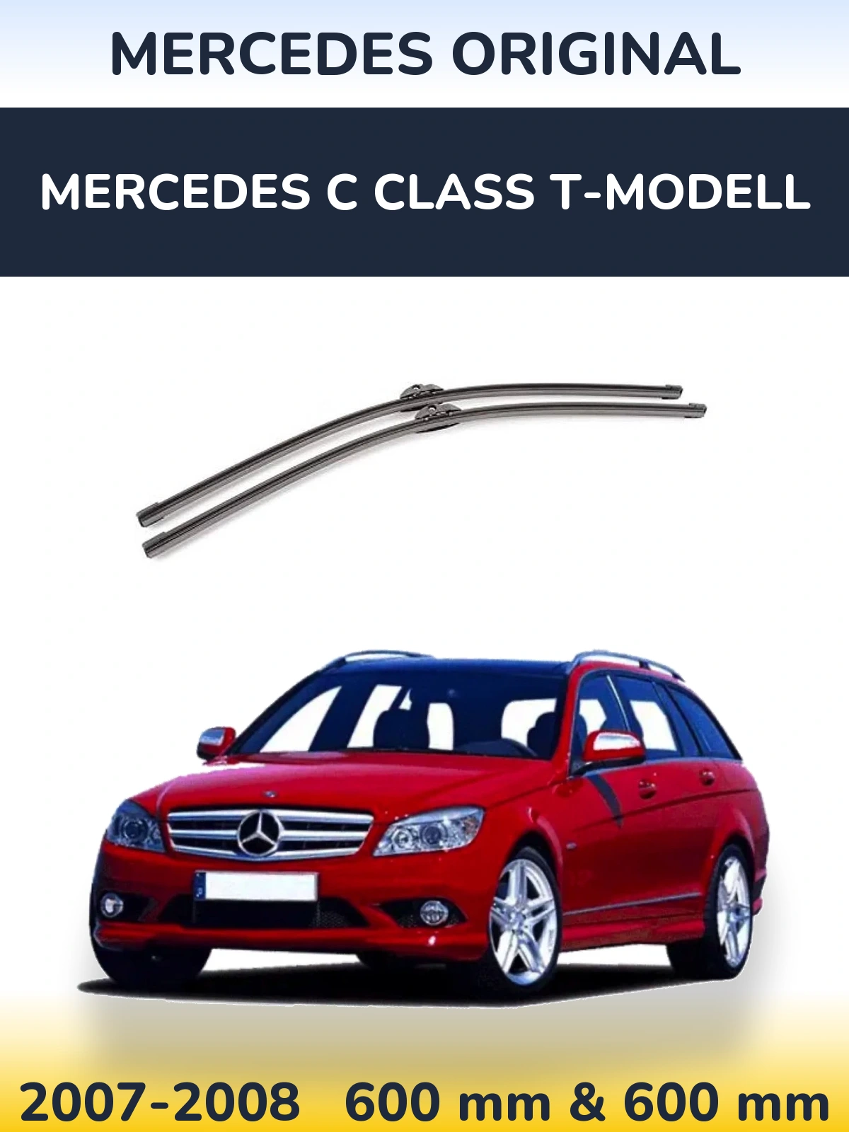 Komplet przednich wycieraczek Mercedes OEM Mercedes Original 600 & 600 mm do Mercedes Klasa C T-Modell 2007-2008