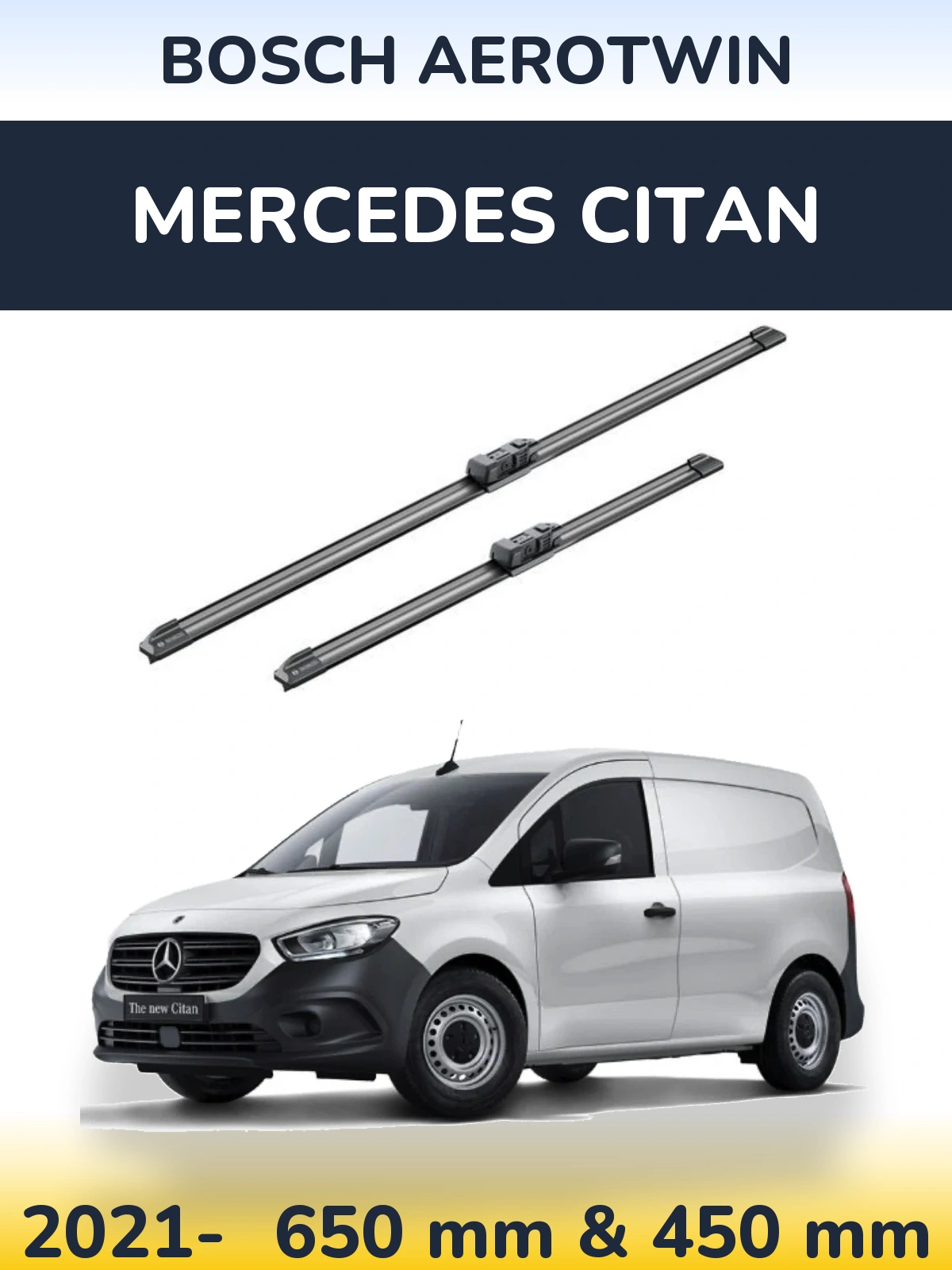 Komplet przednich wycieraczek BOSCH AeroTwin 650 & 450 mm do Mercedes Citan 2021-2026