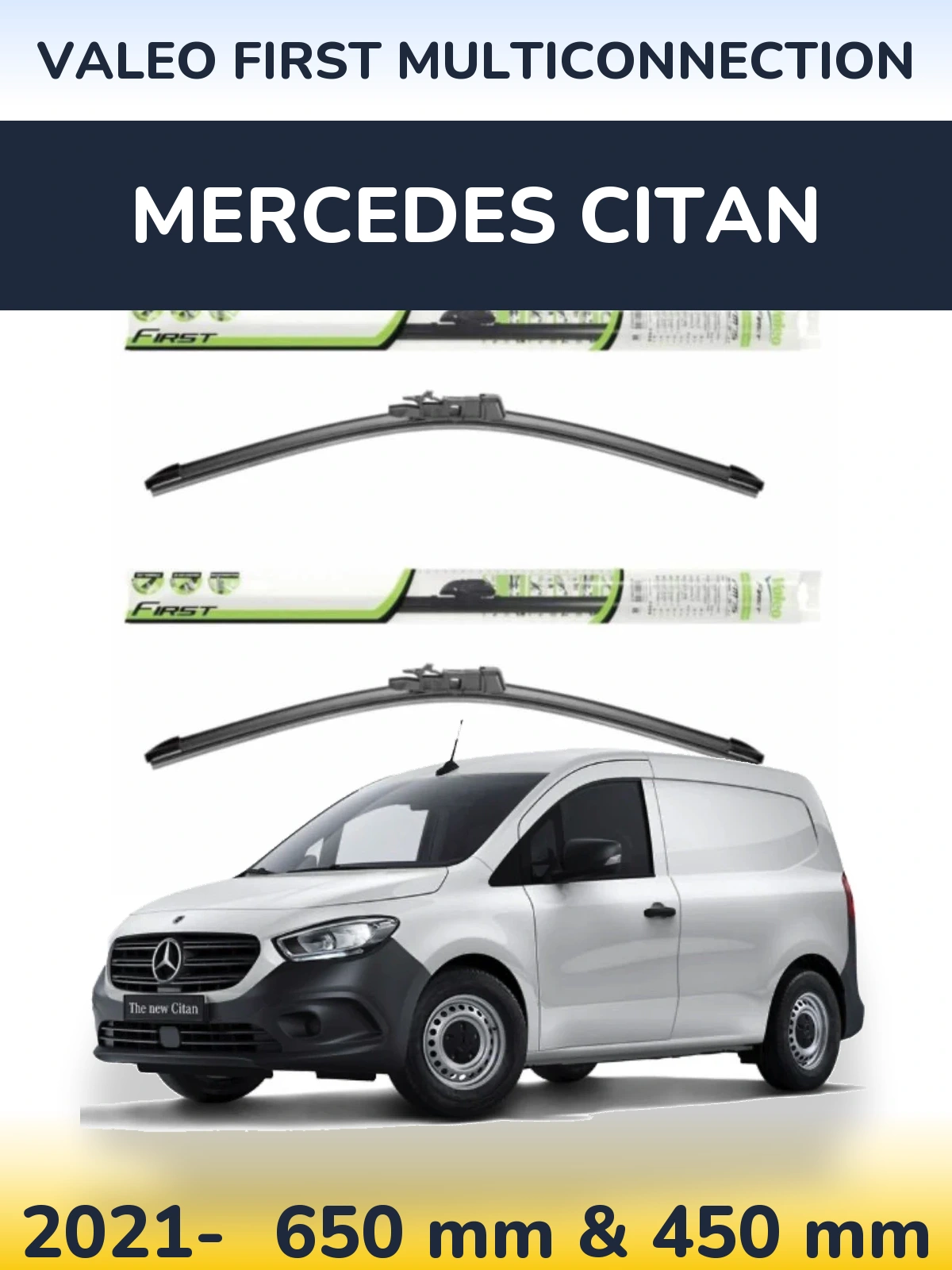 Komplet przednich wycieraczek Valeo First MultiConnection 650 & 450 mm do Mercedes Citan 2021-2026