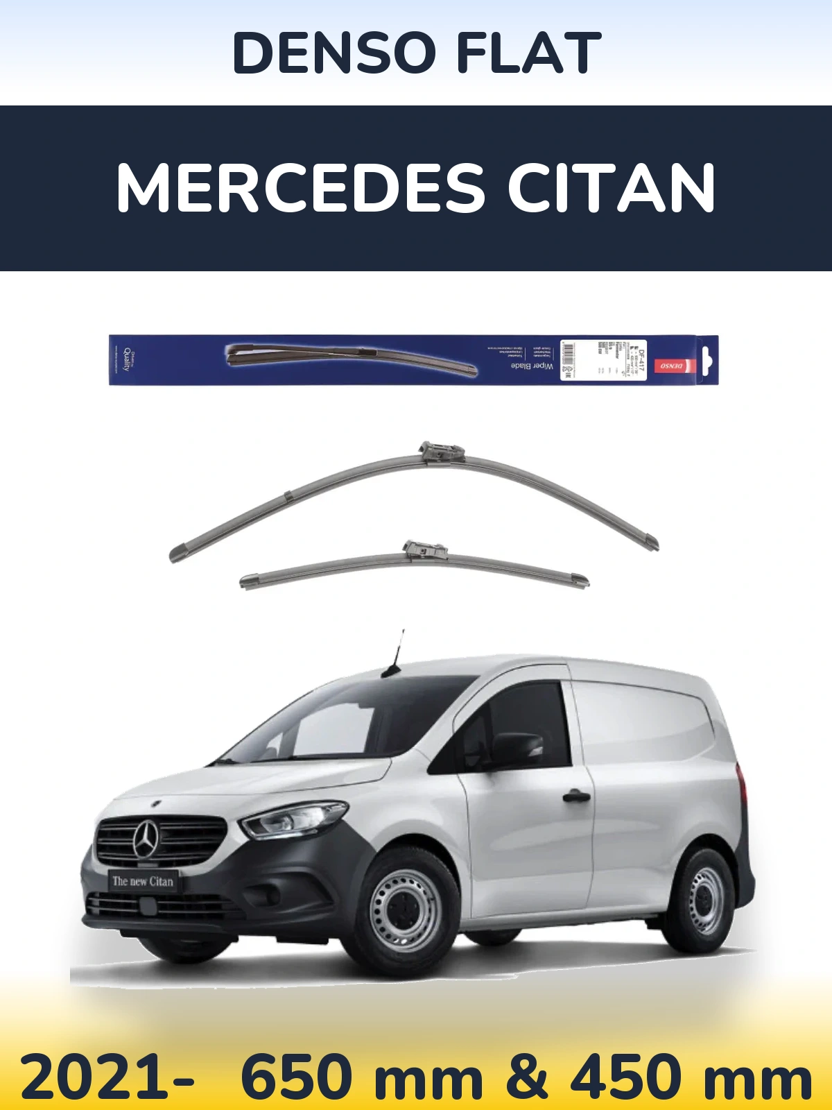 Komplet przednich wycieraczek Denso Flat 650 & 450 mm do Mercedes Citan 2021-2026