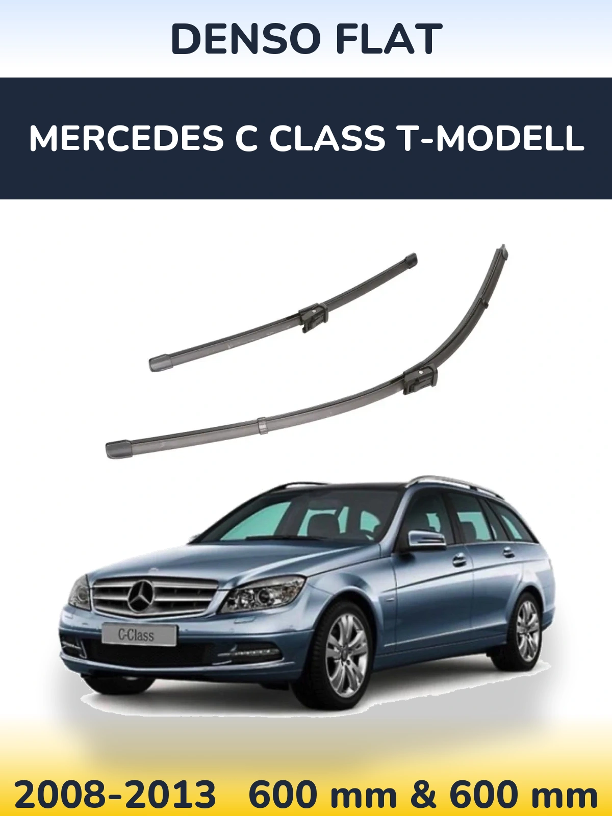 Komplet przednich wycieraczek Denso Flat 600 & 600 mm do Mercedes Klasa C T-Modell 2008-2013
