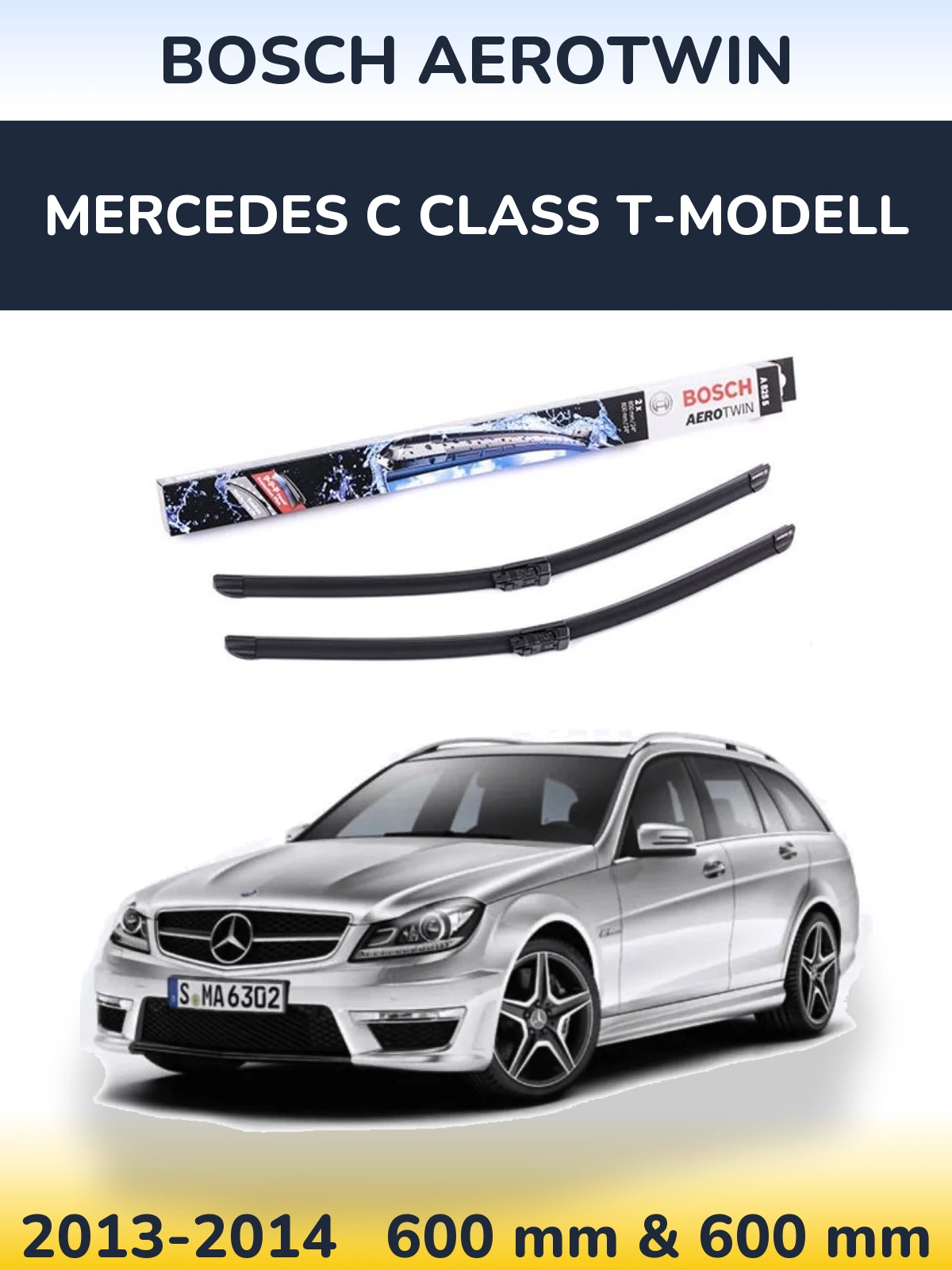 Komplet przednich wycieraczek BOSCH AeroTwin 600 & 600 mm do Mercedes Klasa C T-Modell 2013-2014