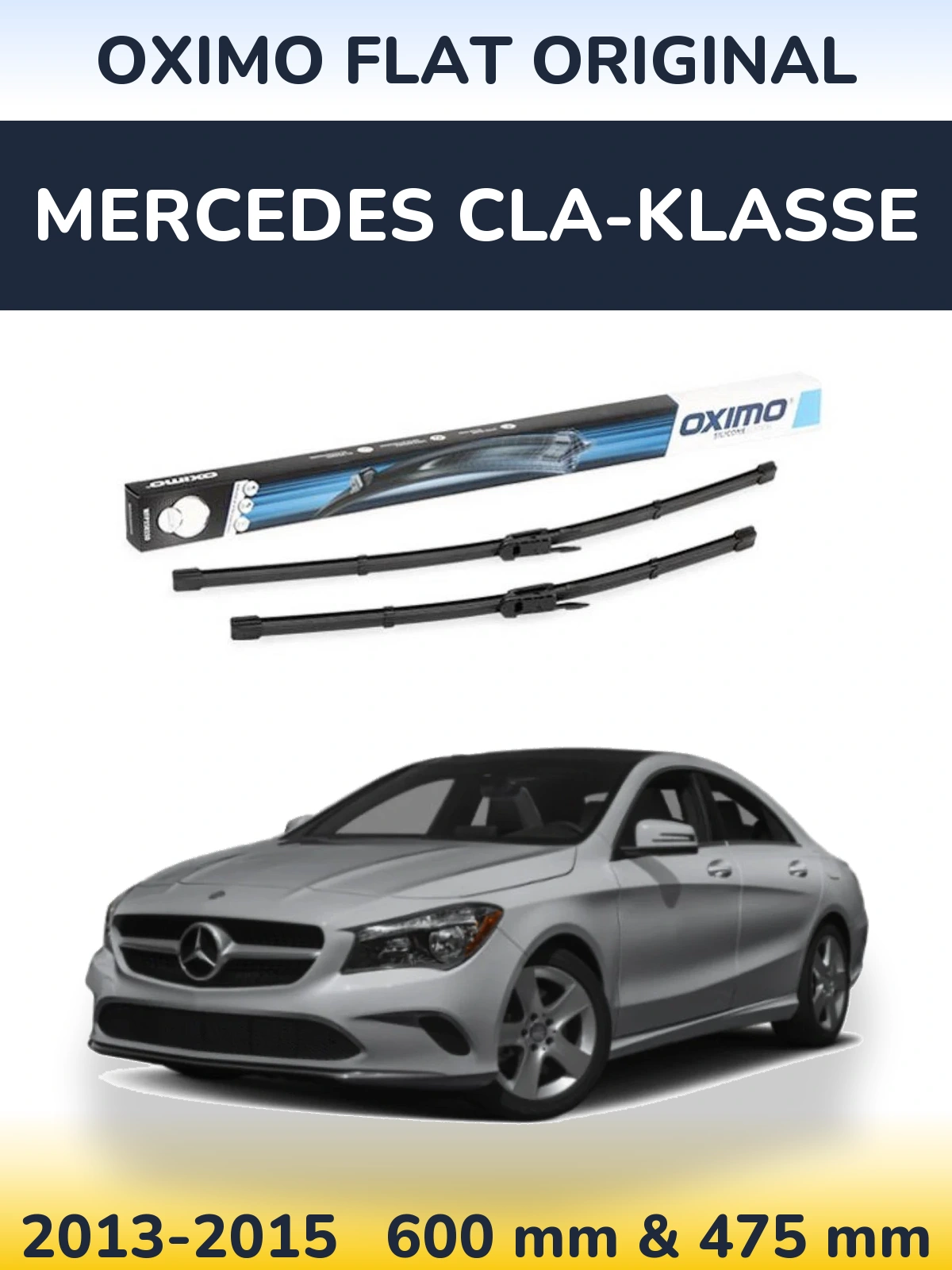 Комплект передних дворников Oximo Flat Original 600 & 475 мм для Mercedes CLA-Klasse 2013-2015