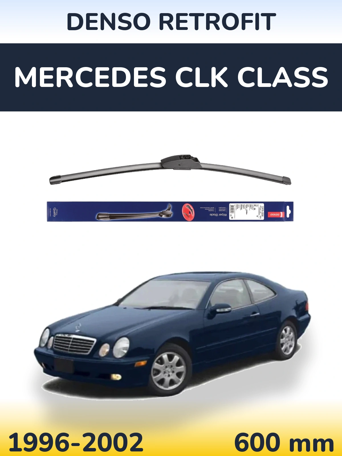 Front wiper blade Denso Retrofit 600 mm for Mercedes CLK Class 1996-2002