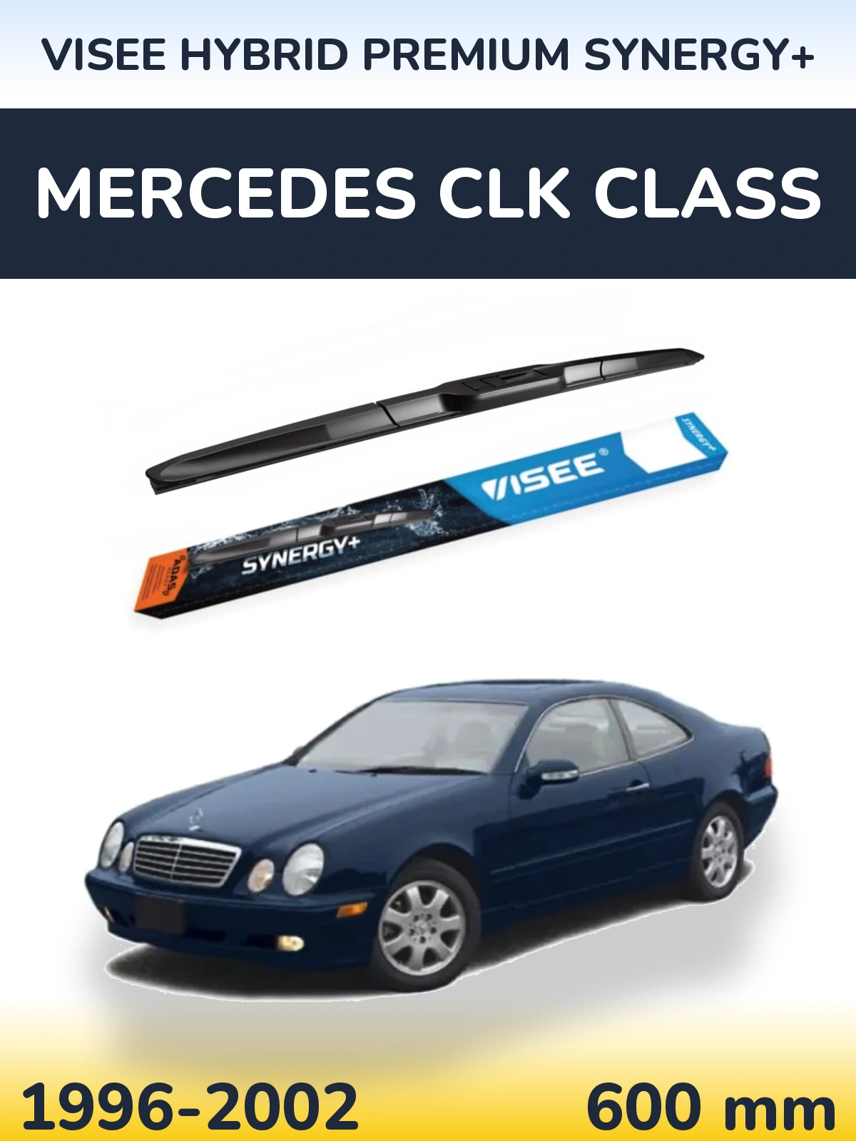 Front wiper blade VISEE HYBRID PREMIUM SYNERGY+ 600 mm for Mercedes CLK Class 1996-2002