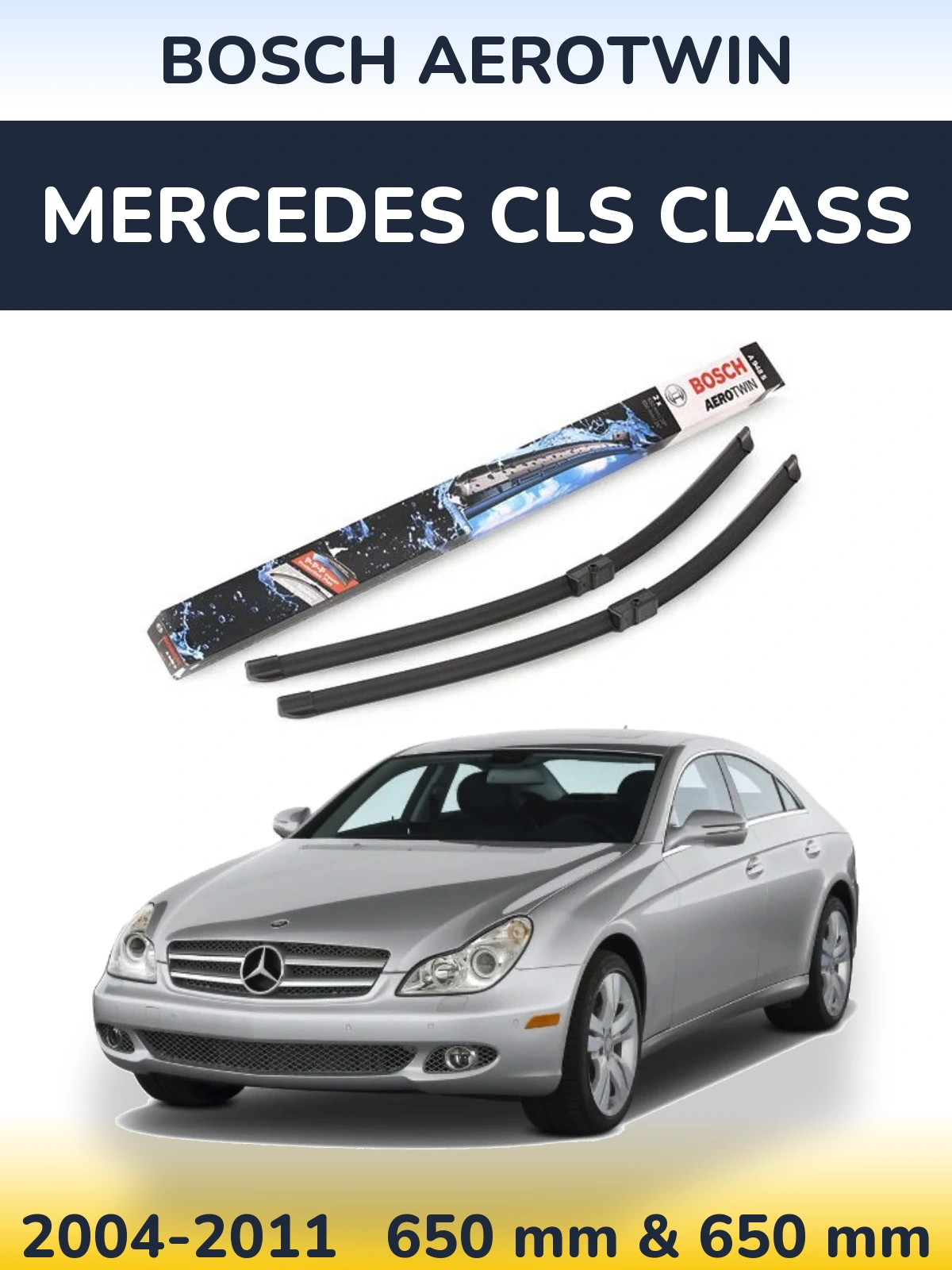 Komplet przednich wycieraczek BOSCH AeroTwin 650 & 650 mm do Mercedes Klasa CLS 2004-2011