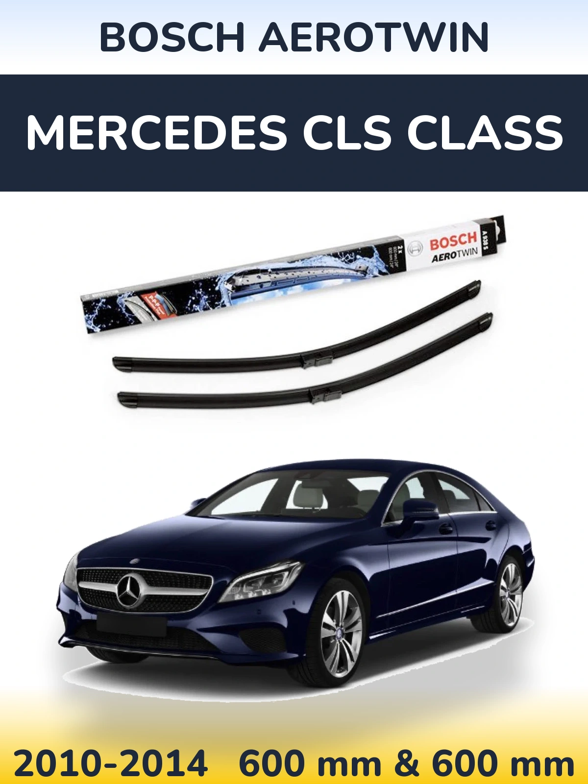 Komplet przednich wycieraczek BOSCH AeroTwin 600 & 600 mm do Mercedes Klasa CLS 2010-2014
