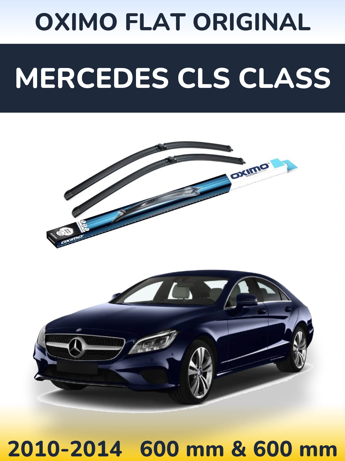 Комплект передних дворников Oximo Flat Original 600 & 600 мм для Mercedes CLS Class 2010-2014