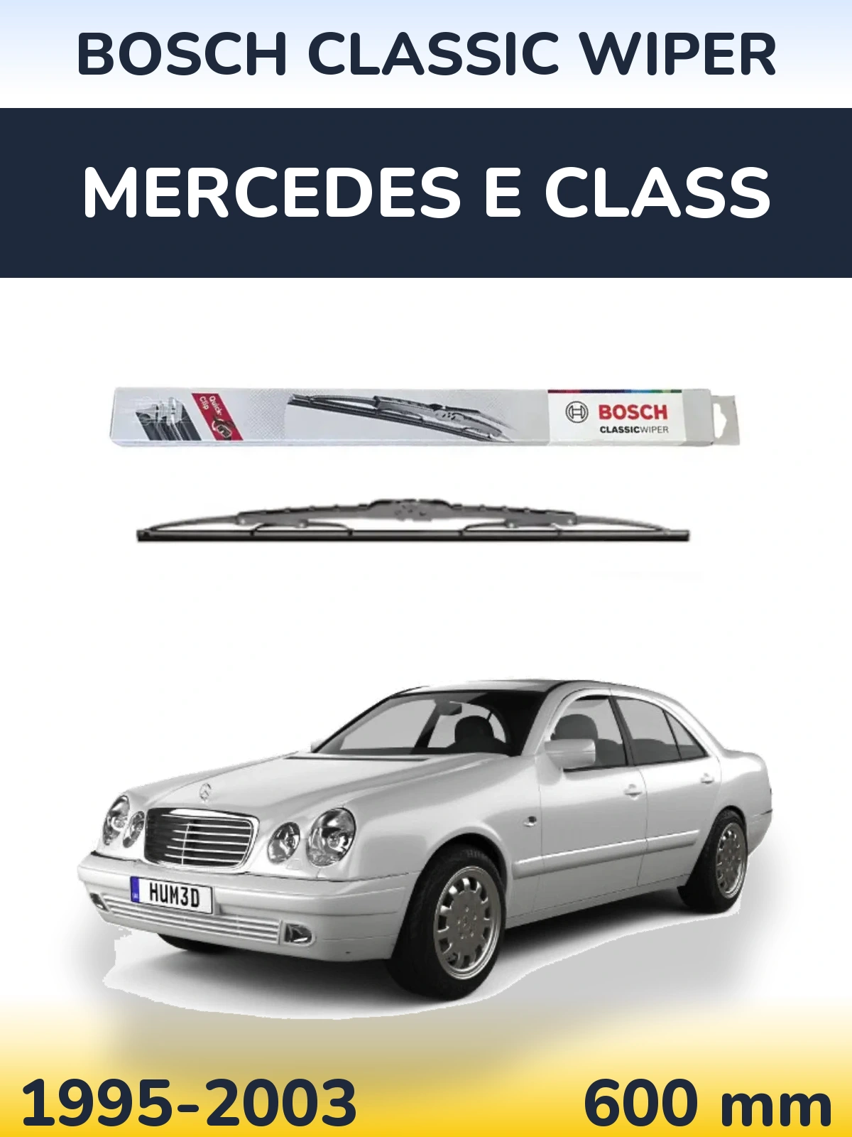 Передний дворник BOSCH Classic Wiper 600 мм для Mercedes E Class 1995-2003