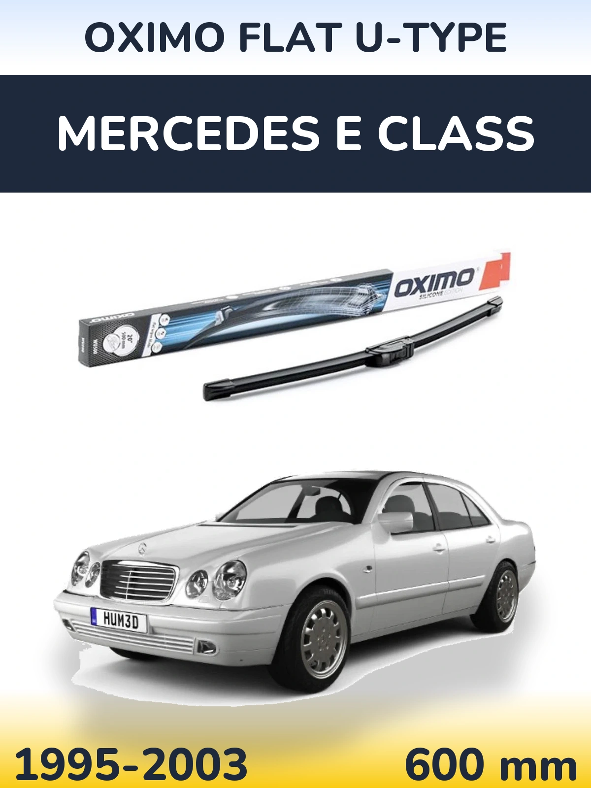 Передний дворник Oximo Flat U-type 600 мм для Mercedes E Class 1995-2003