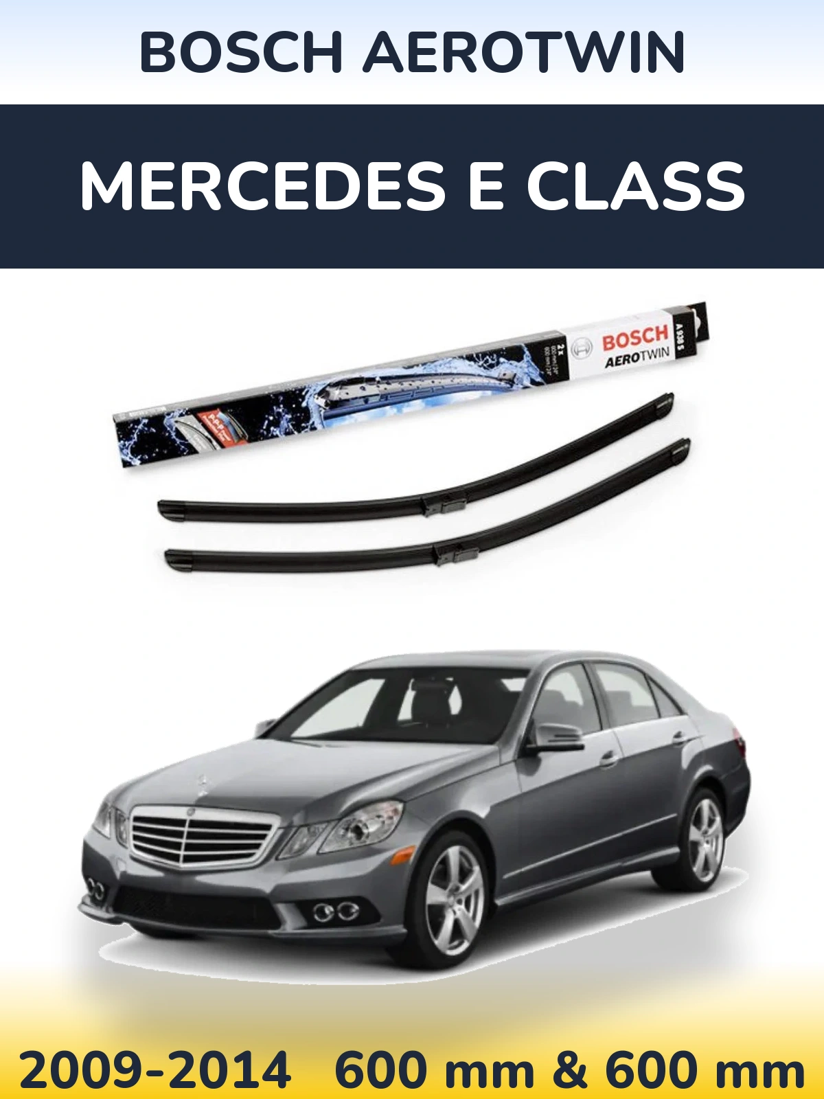 Komplet przednich wycieraczek BOSCH AeroTwin 600 & 600 mm do Mercedes Klasa E 2009-2014