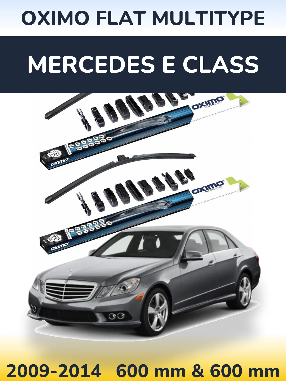 Komplet przednich wycieraczek Oximo Flat MultiType 600 & 600 mm do Mercedes Klasa E 2009-2014