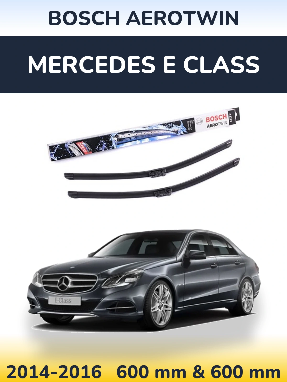 Komplet przednich wycieraczek BOSCH AeroTwin 600 & 600 mm do Mercedes Klasa E 2014-2016