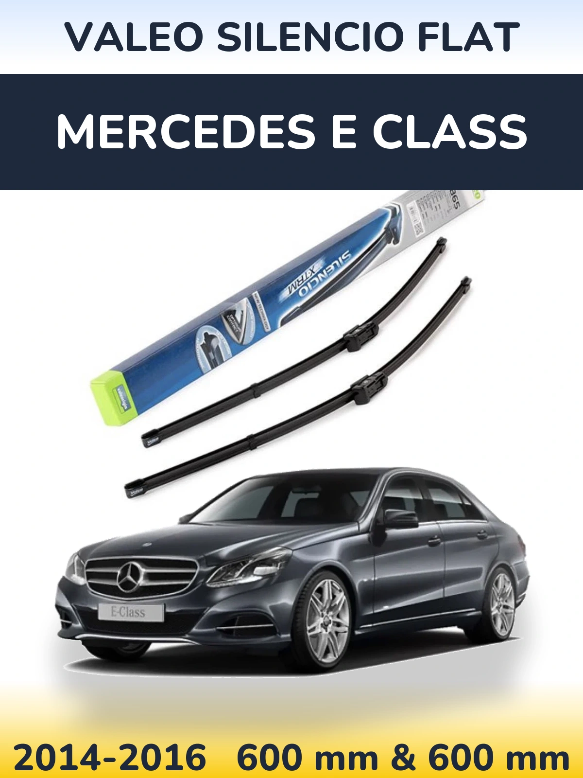Komplet przednich wycieraczek Valeo Silencio Flat 600 & 600 mm do Mercedes Klasa E 2014-2016