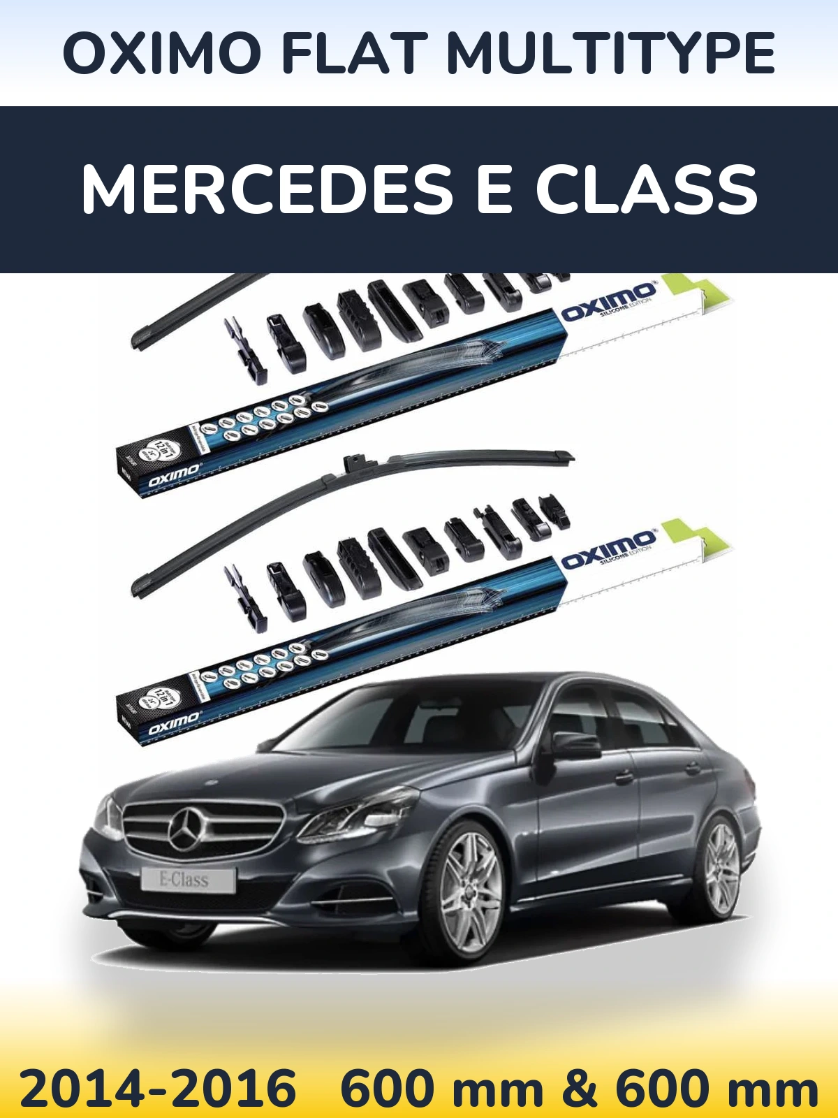 Komplet przednich wycieraczek Oximo Flat MultiType 600 & 600 mm do Mercedes Klasa E 2014-2016