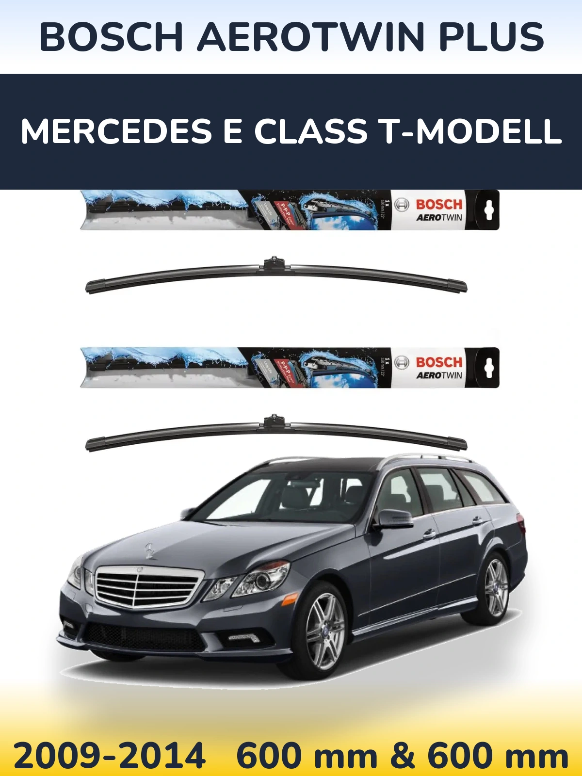 Комплект передних дворников BOSCH AeroTwin Plus 600 & 600 мм для Mercedes E Class T-Модельl 2009-2014