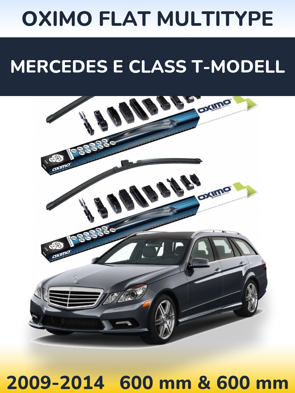 Komplet przednich wycieraczek Oximo Flat MultiType 600 & 600 mm do Mercedes Klasa E T-Modell 2009-2014