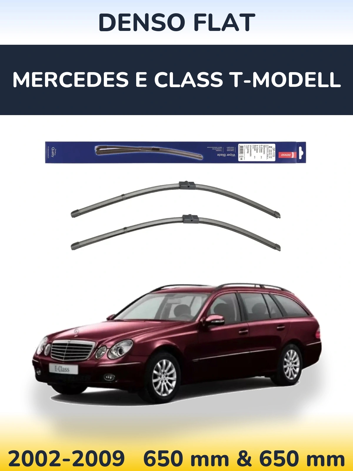 Komplet przednich wycieraczek Denso Flat 650 & 650 mm do Mercedes Klasa E T-Modell 2002-2009
