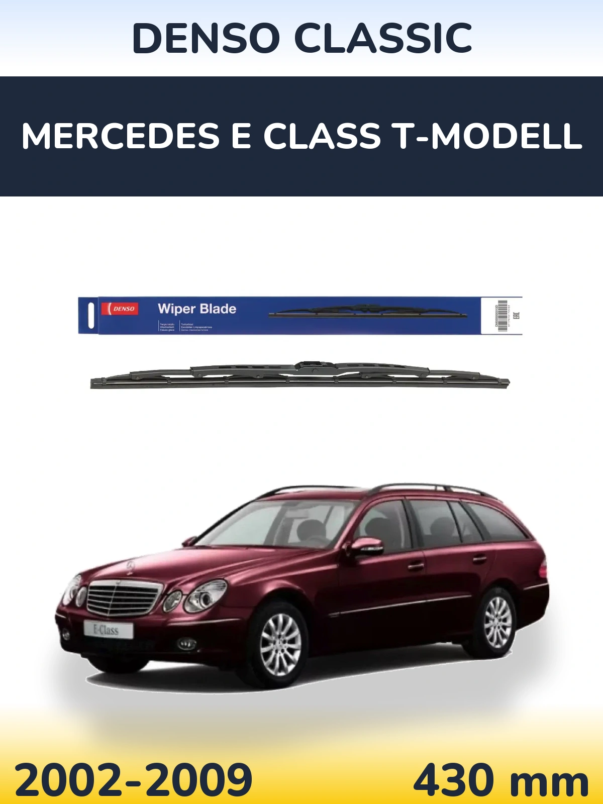 Rear wiper blade Denso Classic 430 mm for Mercedes E Class T-Modell 2002-2009