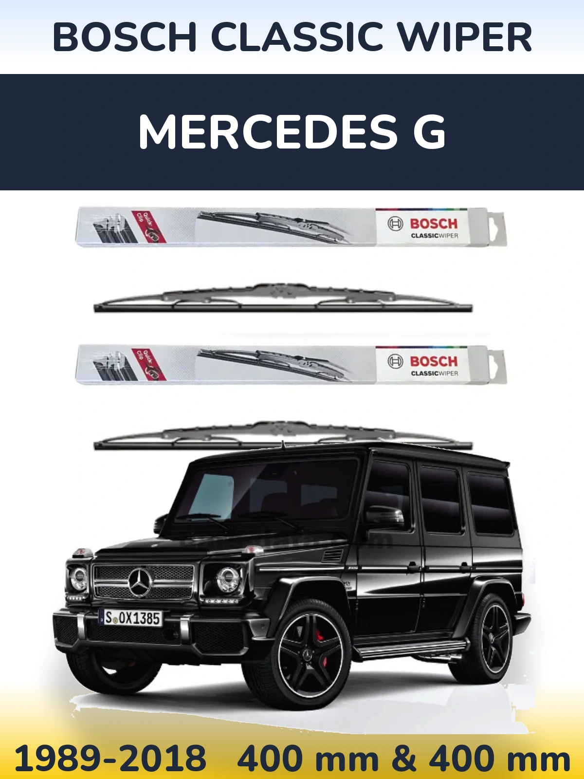 Komplet przednich wycieraczek BOSCH Classic Wiper 400 & 400 mm do Mercedes G 1989-2018