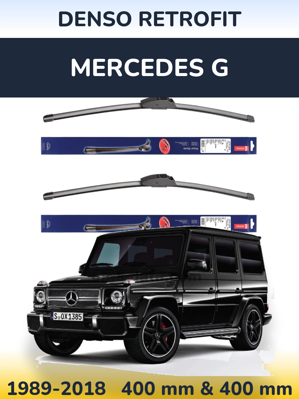 Komplet przednich wycieraczek Denso Retrofit 400 & 400 mm do Mercedes G 1989-2018