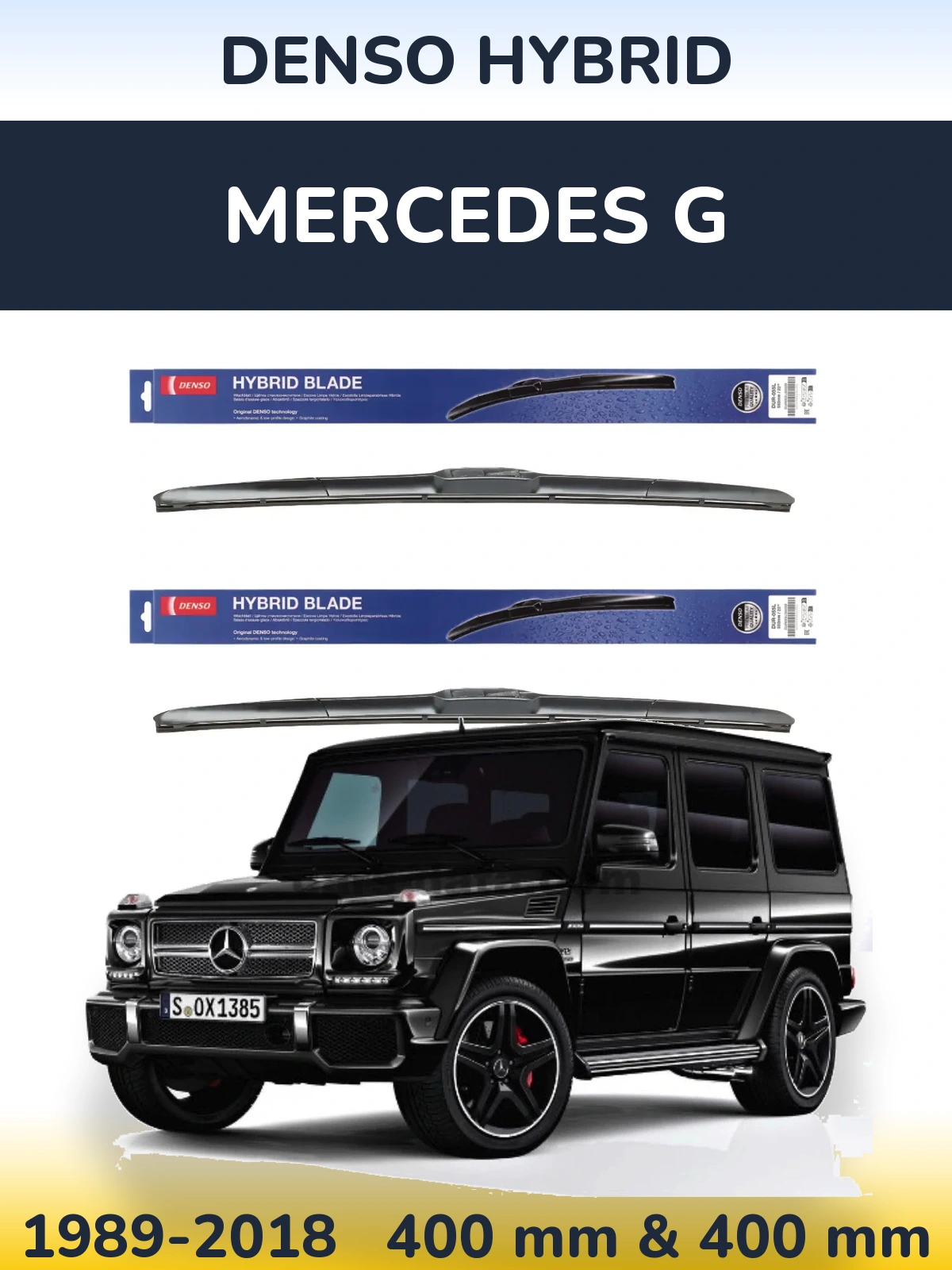Komplet przednich wycieraczek Denso Hybrid 400 & 400 mm do Mercedes G 1989-2018