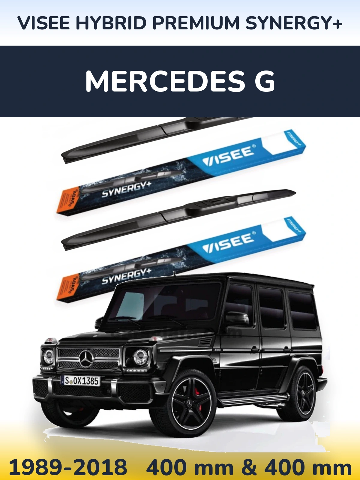 Komplet przednich wycieraczek VISEE HYBRID PREMIUM SYNERGY+ 400 & 400 mm do Mercedes G 1989-2018